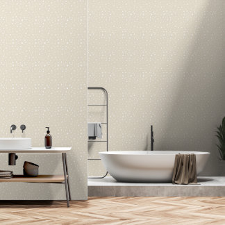 2' x 12' Ivoorpolka Glad Vinyl Behang
