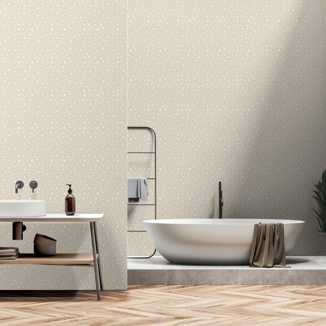 2' x 12' Ivoorpolka Glad Vinyl Behang (Badkamer)