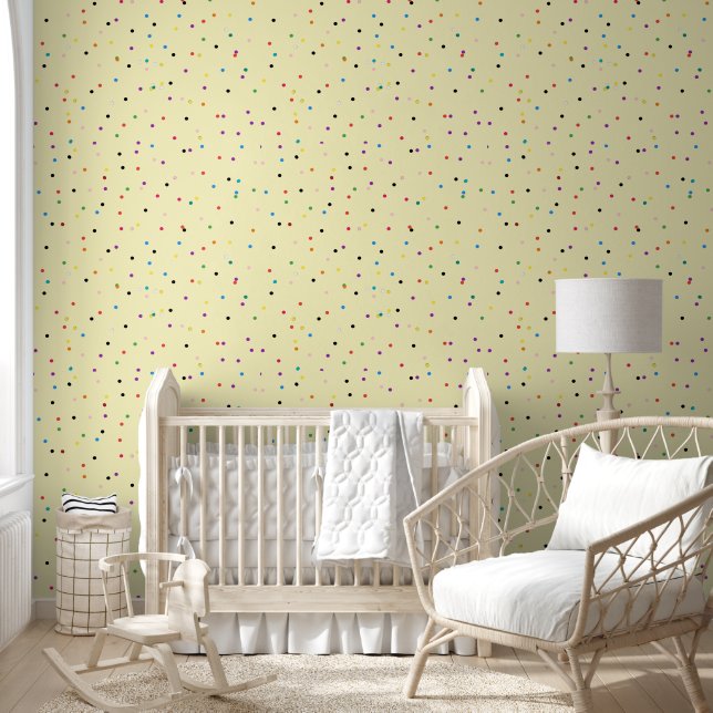 2' x 12' Polka Dot Getextureerd Vinyl Behang (Kinderen)