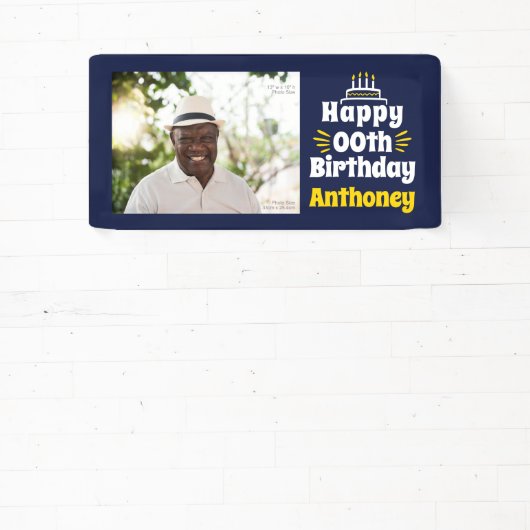 2’ x 1’ Happy Birthday elk jaar foto-banner Spandoek (Insitu)