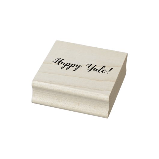 2 x 2 Happy Yule! Maple Wood en Rubber Ink Stamp Rubberstempel (Stempel)