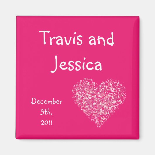 2 x 2 inch Favor Magnet Pink Petals Vloer Roos (Voorkant)