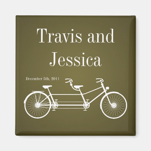 2 x 2 inch Favor Magnet Whimsical Brown Double Bik (Voorkant)