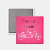 2 x 2 inch Favor Magnet Whimsical Hot Pink Double  (Voorkant / Achterkant)