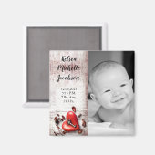 2 x 2 inch geboortebevestiging Magnet Country Wood (Voorkant / Achterkant)