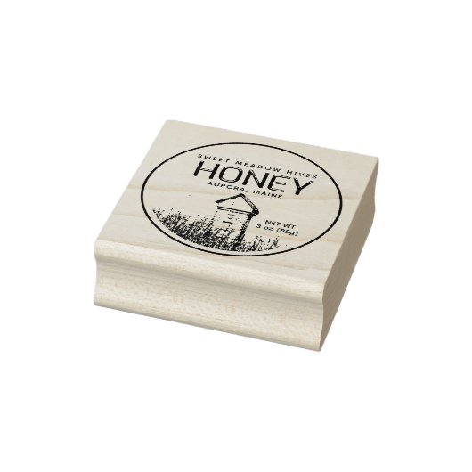 2 x 2-inch honingetiket Rubber Stamp Hive and Bee Rubberstempel (Stempel)