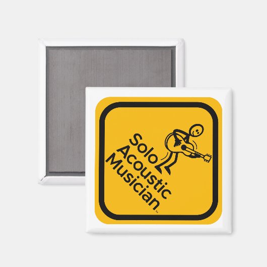 2 x 2 inch Square Fridge Magnet Yellow SAM Logo (Voorkant / Achterkant)