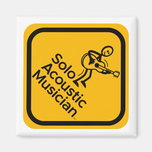 2 x 2 inch Square Fridge Magnet Yellow SAM Logo (Voorkant)