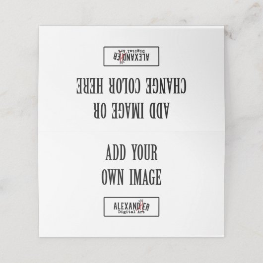 2 x 3,5-inch gevouwen voedsel/plaatskaart plaatskaartje (Buitenkant ongevouwen)