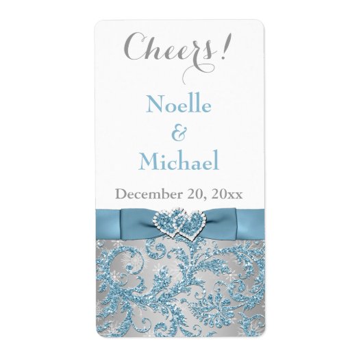 2 "x 3,75" Winter Wonderland Bruiloft Wijn Label (Voorkant)