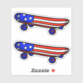 2 x 4 juli Skateboard 4-inch Kiss Cut Vinyl Sticke Sticker (Vel)