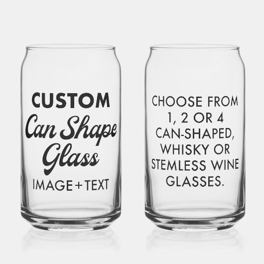 2 x aangepaste gepersonaliseerde kan vorm glas 16o (Voorkant)