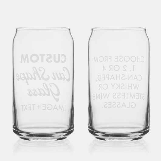 2 x aangepaste gepersonaliseerde kan vorm glas 16o (Achterkant)