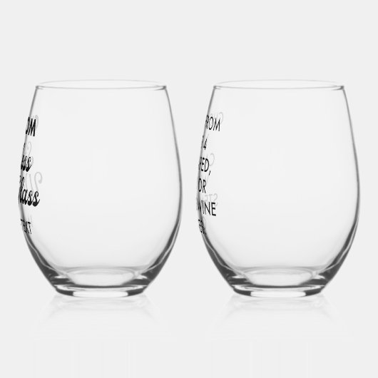 2 x Aangepaste gepersonaliseerde Stemless Wijnglas Wijnglas Zonder Voet (Links)