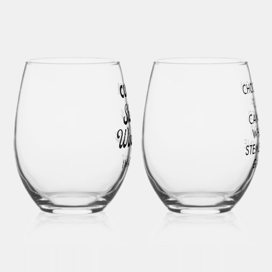 2 x Aangepaste gepersonaliseerde Stemless Wijnglas Wijnglas Zonder Voet (Rechts)