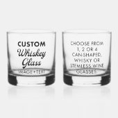2 x aangepaste gepersonaliseerde whisky glas 12oz (Voorkant)