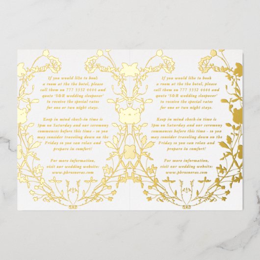 2 X DETAILS Krans Gedroogde Wildbloem Folie Uitnodiging (Voorkant)