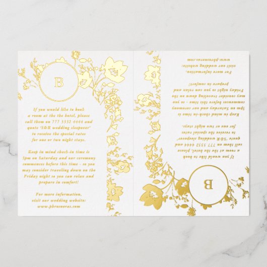 2 X DETAILS Monogram Cirkel Monogram Wildflower Folie Uitnodiging (Voorkant)