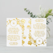 2 X DETAILS Monogram Cirkel Monogram Wildflower Folie Uitnodiging (Staand Voorkant)