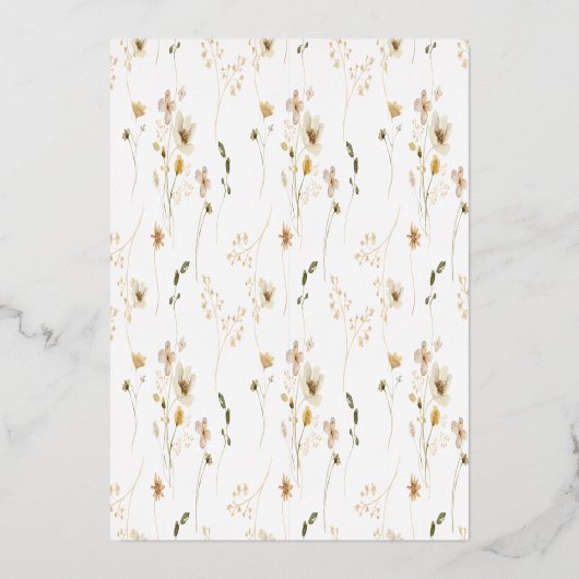 2 X DETAILS Monogram Cirkel Monogram Wildflower Folie Uitnodiging (Achterkant)