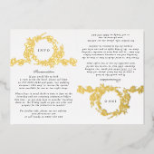 2 X DETAILS Monogram Crest Classic Elegant Bruilof Folie Uitnodiging (Voorkant)