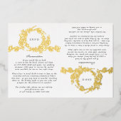 2 X DETAILS Monogram Crest Klassieke Elegante Trou Folie Uitnodiging (Voorkant)