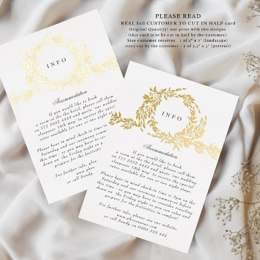 2 X DETAILS Monogram Crest Klassieke Elegante Trou Folie Uitnodiging