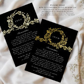 2 X DETAILS Monogram Crest Premium Wedding Gold Folie Uitnodiging