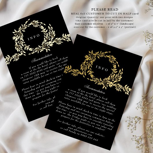 2 X DETAILS Monogram Crest Premium Wedding Gold Folie Uitnodiging