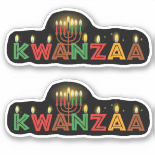 2 x Kwanzaa Zeven Kaarsen Kiss Cut Sticker
