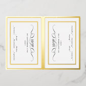 2 x RSVP DIY Formal Gold Lijst Huwelijksreactie Folie Uitnodiging (Voorkant)