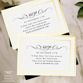2 x RSVP DIY officiële gouden Lijst bruiloft websi Folie Uitnodiging