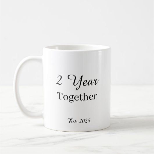 2 Year Anniversary Mug – First Wedding Anniversary Koffiemok (Links)