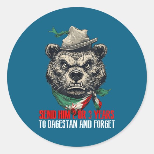 2 Years Forget 3 Send Dagestan Vibes Ronde Sticker (Voorkant)