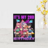 2 Years Old Birthday K P Kids 2nd Birthday Girls K Kaart (Gele Bloem)