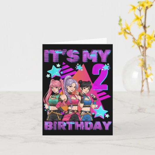 2 Years Old Birthday K P Kids 2nd Birthday Girls K Kaart (Gele Bloem)