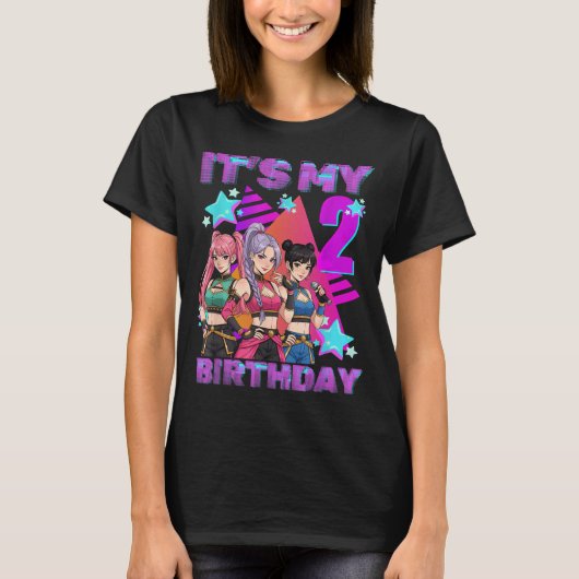 2 Years Old Birthday K P Kids 2nd Birthday Girls K T-shirt (Voorkant)