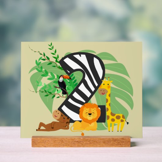 2 years old! Happy Birthday baby! Acryl Bord (Neutraal)