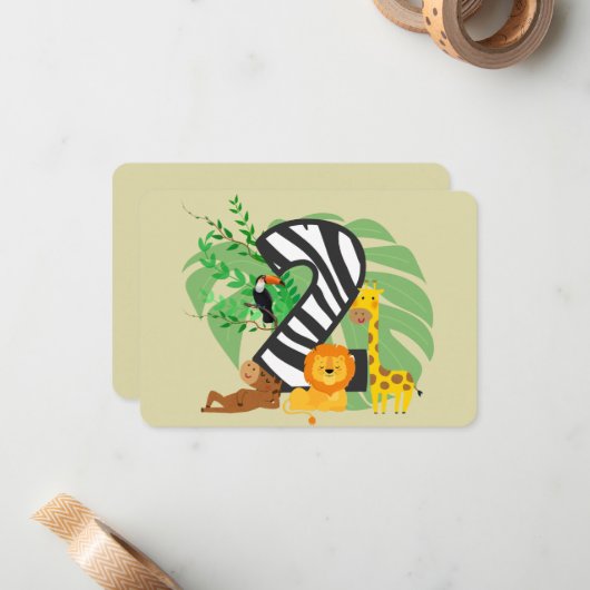 2 years old! Happy Birthday baby! Notitiekaartje (Voorkant / Achterkant in situ)