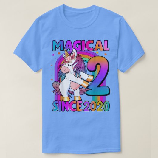 2 Years Old Unicorn Flossing 2nd Birthday Girl Uni T-shirt (Design voorkant)