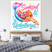 #2 Zeemeermin Muur Kunst  Omwikkeld Canvas (Glans) Afdruk (Insitu (Slaapkamer))