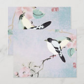 2 ZIJDE AFDRUKVERVUILENDE vogels ~ Briefkaart Azia (Voorkant / Achterkant)