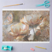 2 Zijdegouden witte Rozen Kunstdromen Tissuepapier (Craft)