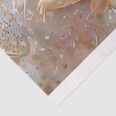 2 Zijdegouden witte Rozen Kunstdromen Tissuepapier (Detail)