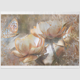 2 Zijdegouden witte Rozen Kunstdromen Tissuepapier