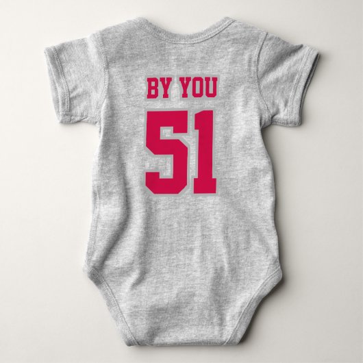 2 Zijdelige WITTE CRIMSON Crewneck Football Romper (Achterkant)