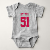 2 Zijdelige WITTE CRIMSON Crewneck Football Romper (Voorkant)