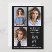 2 zijdelings 4 fotomodel Actor Comp Zed Kaart 5.5x (Achterkant)