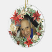 2 zijdelings gedenkkerst met foto keramisch ornament (Links)