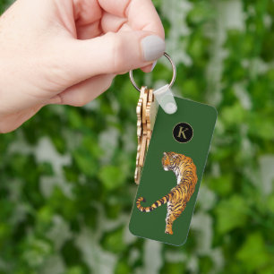 2 zijdelings jonge wilde en vrije tijgermonogram g sleutelhanger